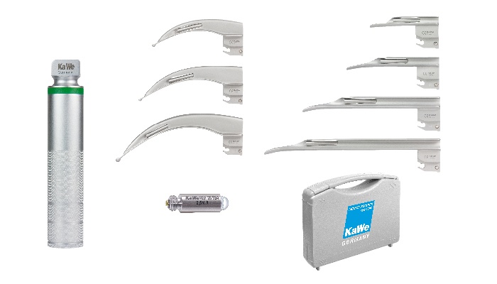 fo laryngoscope set adult pedriatric 1handle 7blades 0362790 011 KaWe F.O . Laryngoscope Set- Adult 1 Handle + 3 Blades 03.62790.011