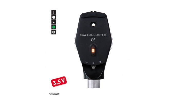 kawe eurolight e25 35v opthalmoskop-headblack KaWe EUROLIGHT E25, 3.5 V opthalmoskop-head (black)
