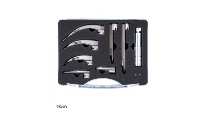 set adults pediatrics 25v 1handle 7blades miller c macintosh c KaWe Set, adults + pediatrics, 2.5 V 1 handle + 7 blades Miller C / Macintosh C